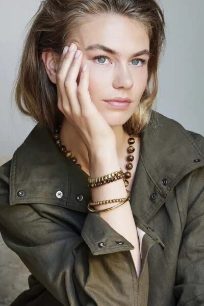 Armbandje gemstone balletjes bruin Ellen Beekmans