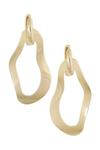 Oorringen met oragnisch hanger 5cm Ellen Beekmans