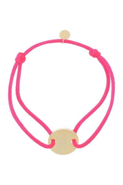Armband ronde bedel fel roze Ellen Beekmans