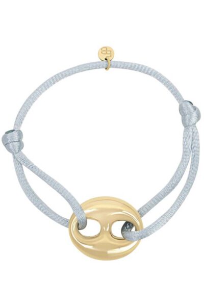 Armband open ovale bedel ijsblauw Ellen Beekmans