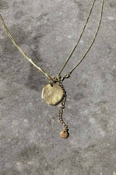 Glansketting met org. munt Ellen Beekmans