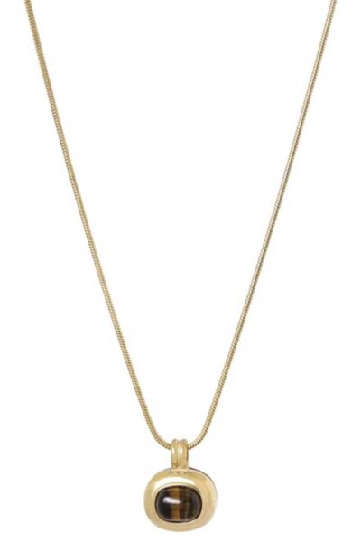 Ketting met gouden hanger/gemstone Ellen Beekmans