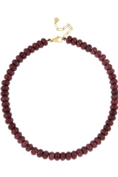 Gemstone ketting aubergine Ellen Beekmans