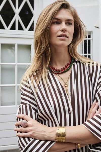 Gemstone ketting cognac Ellen Beekmans