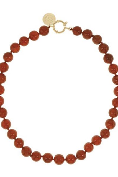 Gemstone ketting cognac Ellen Beekmans