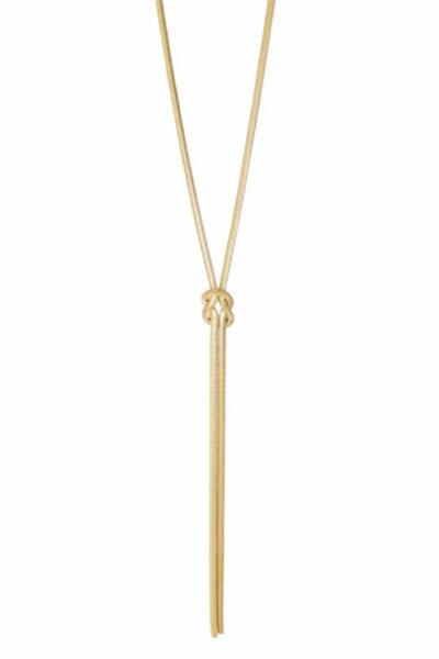 Lange gemstone ketting warm geel Ellen Beekmans