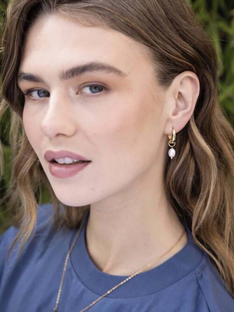 Oorringetjes met parel 3.2 cm Ellen Beekmans