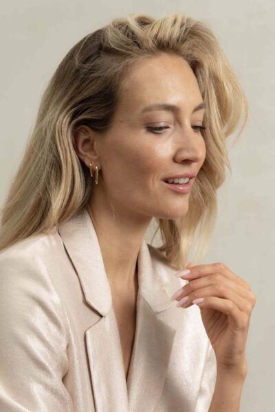 Ovale oorbellen verguld Ellen Beekmans