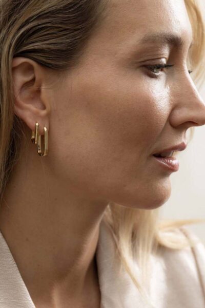 Ovale oorbellen verguld Ellen Beekmans