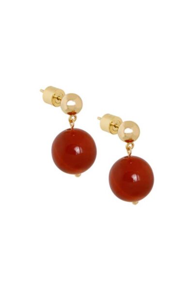Gemstone oorstekers cognac Ellen Beekmans