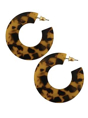 Platte creolen leopard Ellen Beekmans