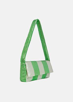 Findo striped bag C1 green lizard Essentiel