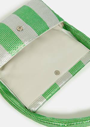 Findo striped bag C1 green lizard Essentiel