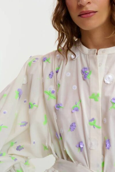 Jalen embroidered midi dress C1 of white Essentiel