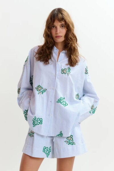 Jalinki embroidered shirt C2 off white Essentiel