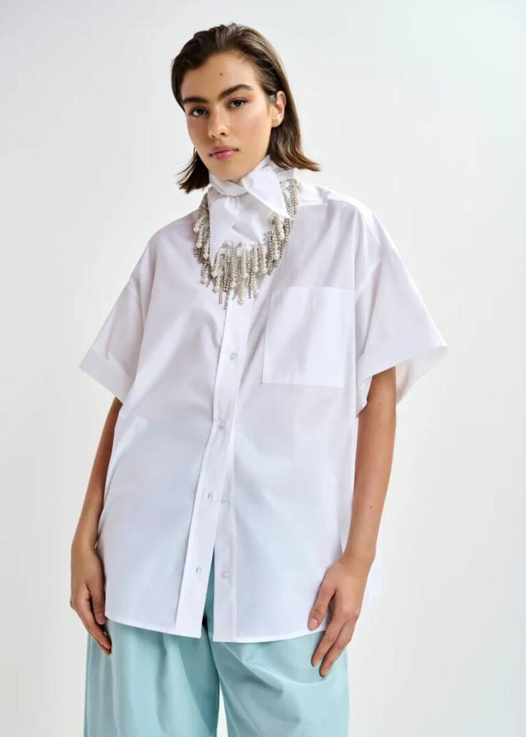 Jasleen boxy oversised shirt white Essentiel