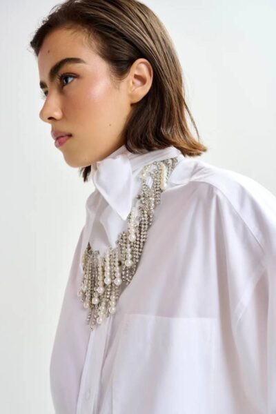 Jasleen boxy oversised shirt white Essentiel