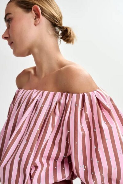 Jayjay rhinestone puffy top C1 rose Essentiel