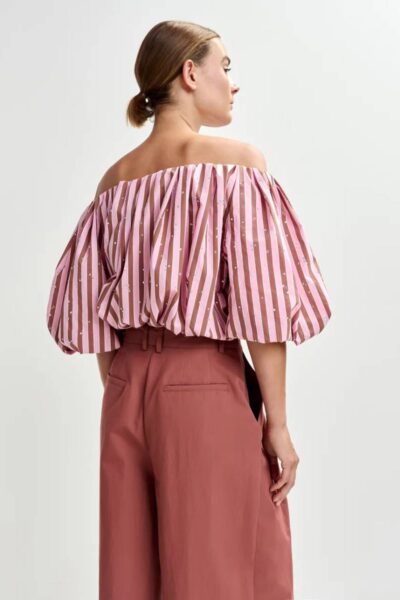 Jayjay rhinestone puffy top C1 rose Essentiel