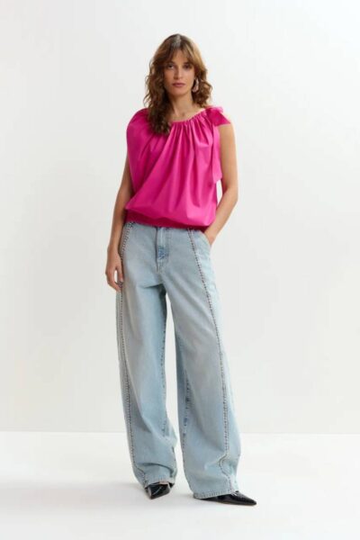 Jaylah smocked top mauve love Essentiel