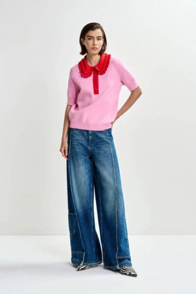 Jewelry embroidered knit polo candy Essentiel