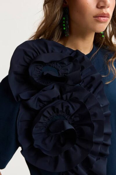 Jidole t-shirt big ruffle patriot blue Essentiel