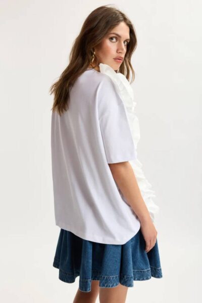 Jidole t-shirt big ruffle white Essentiel