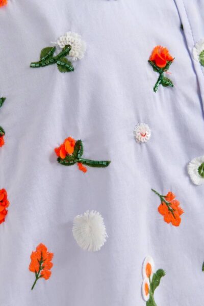 Jimena embroidered boxy shirt C3 nile Essentiel