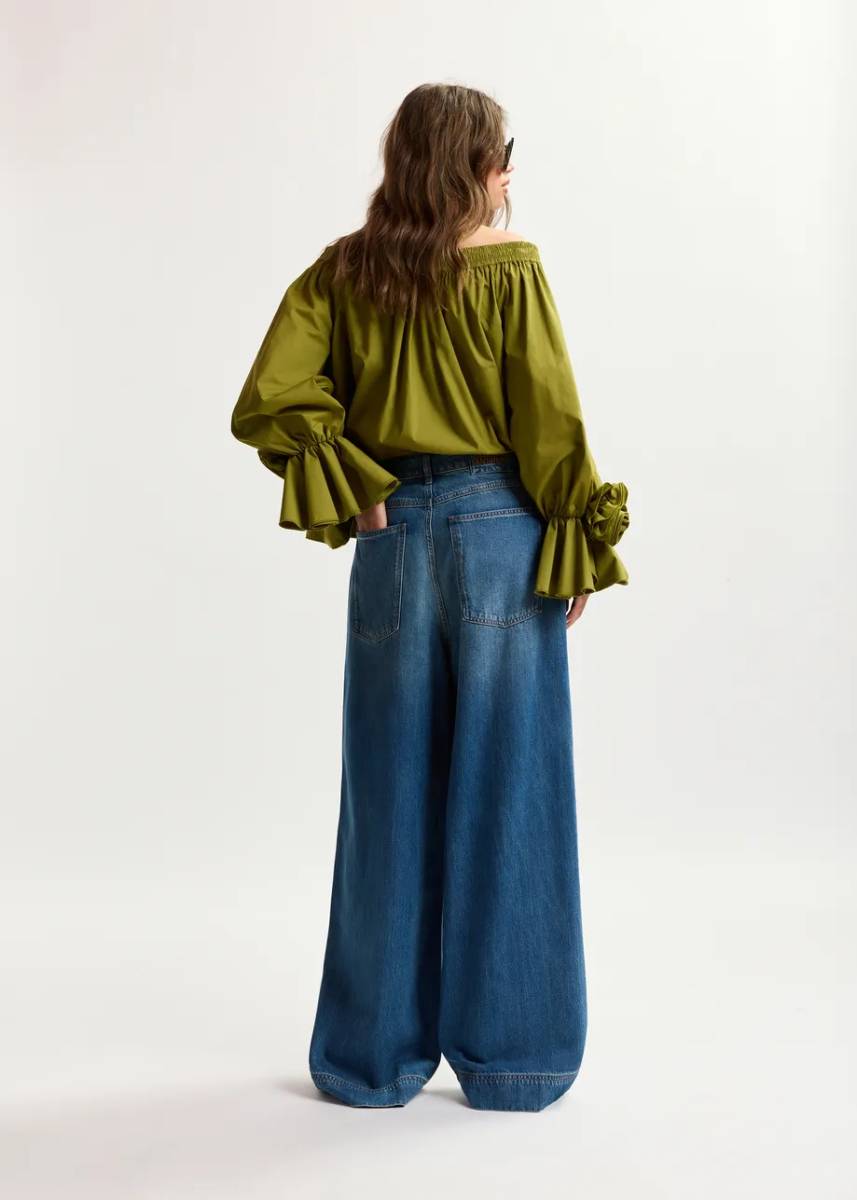 Jofie off shoulder top avocado Essentiel - Afbeelding 4