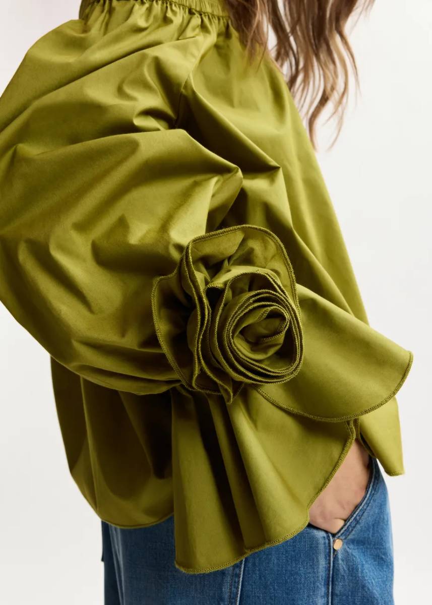 Jofie off shoulder top avocado Essentiel - Afbeelding 5