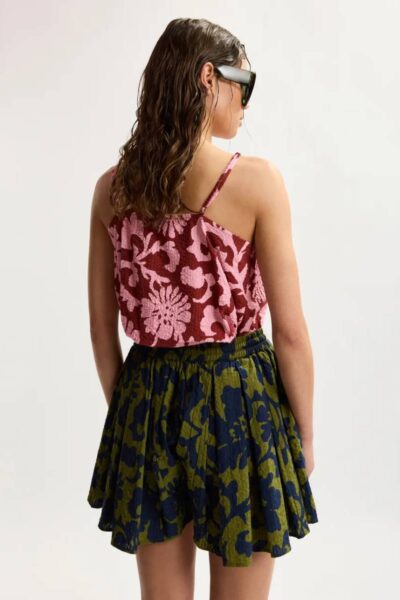 Jogs large bow babydoll top C3 plum Essentiel