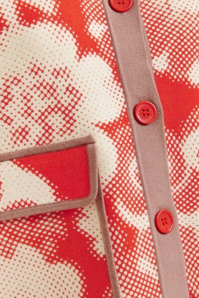 Joly printed knit jacket C2 orange Essentiel