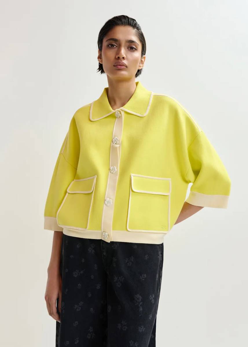 Jugly knit cardigan lemon squeeze Essentiel