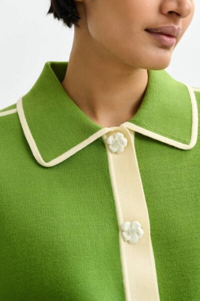 Jugly knit cardigan spirulina green Essentiel