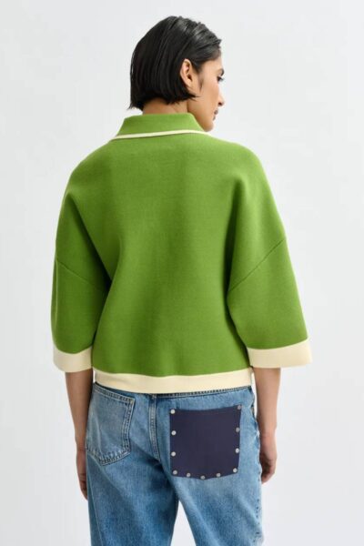Jugly knit cardigan spirulina green Essentiel