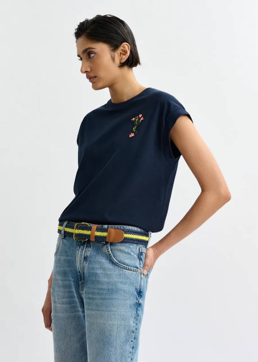 Jungala embroidered t-shirt navy Essentiel - Afbeelding 2