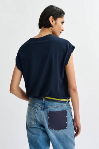 Jungala embroidered t-shirt navy Essentiel