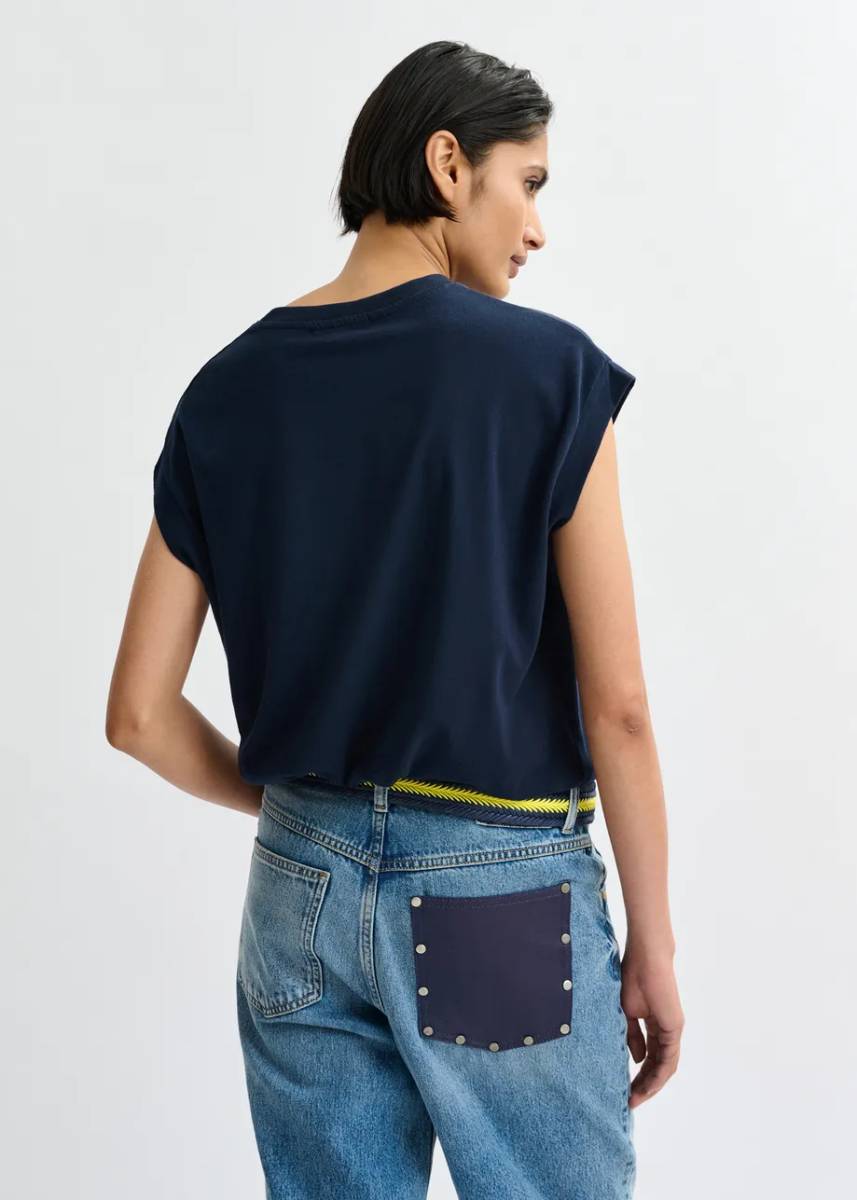 Jungala embroidered t-shirt navy Essentiel - Afbeelding 4