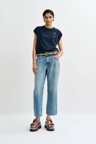 Jungala embroidered t-shirt navy Essentiel