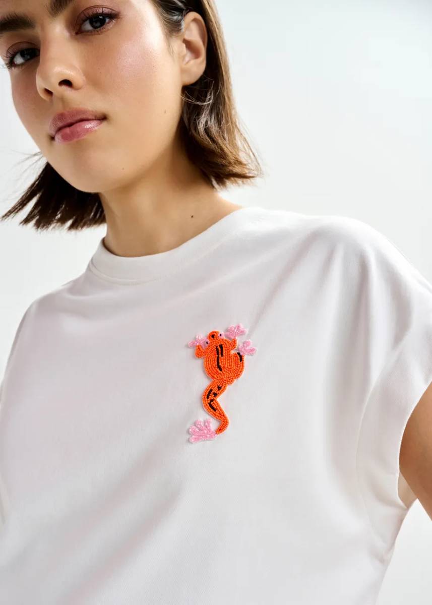 Jungala embroidered t-shirt off white Essentiel - Afbeelding 2