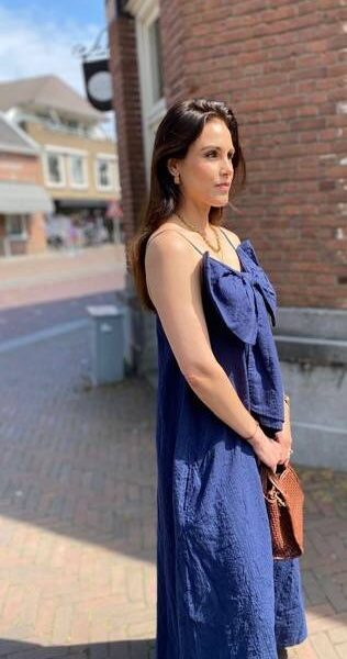 Johnson large bow midi dress patriot Essentiel