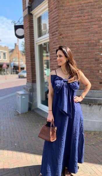Johnson large bow midi dress patriot Essentiel