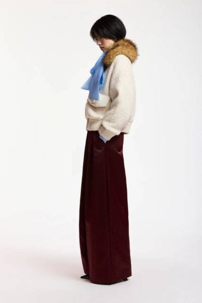Kanada knitted jacket with faux o-white Essentiel