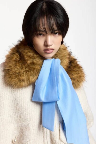 Kanada knitted jacket with faux o-white Essentiel