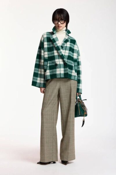 Karreau check cardigan C1 forest whisper Essentiel