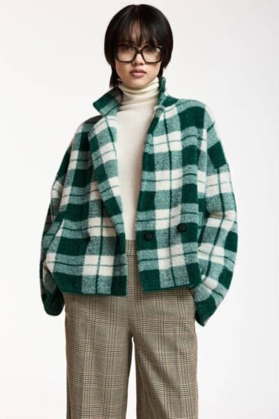 Karreau check cardigan C1 forest whisper Essentiel