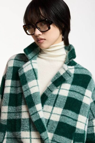 Karreau check cardigan C1 forest whisper Essentiel