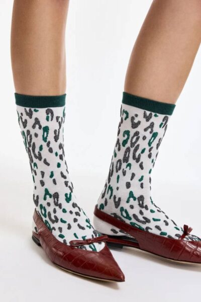 Karty leopard socks C2 off white Essentiel
