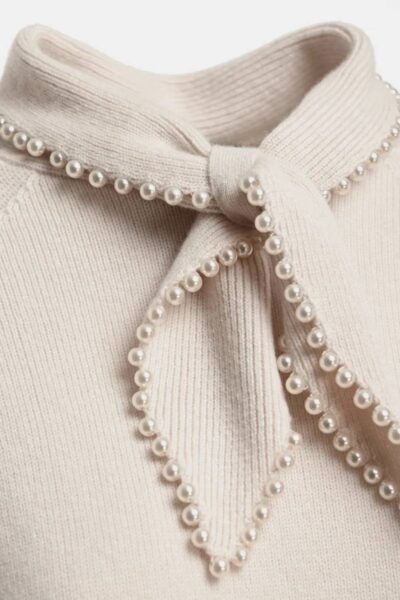 Kasa pullover with beads C1 off white Essentiel