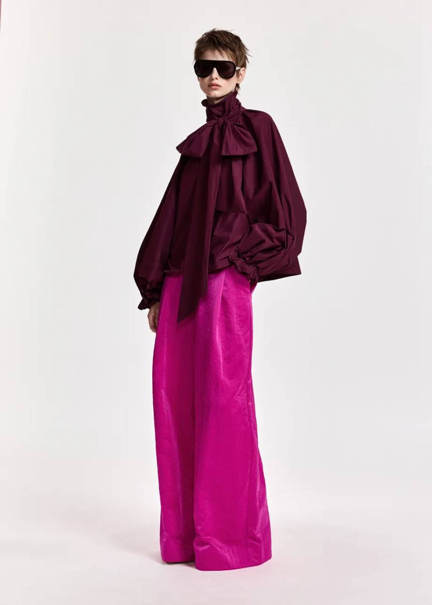 Keily pussy bow tie top wine not Essentiel - Afbeelding 3
